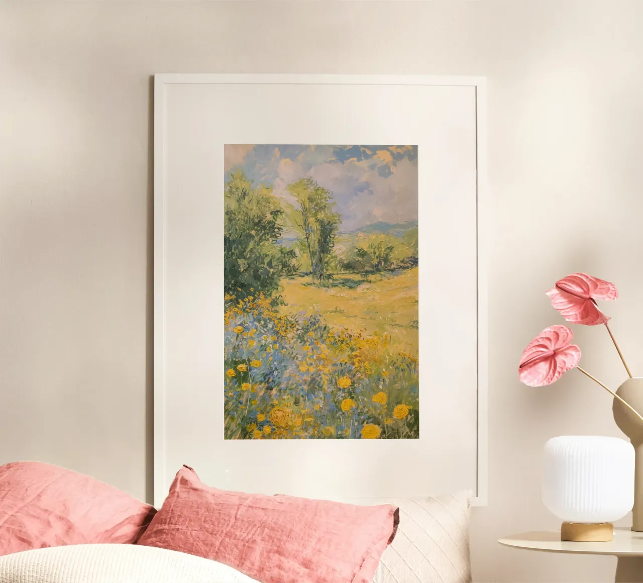 vue prairie fleurs sauvages dans collines claude monet hahnemühle de belong shop