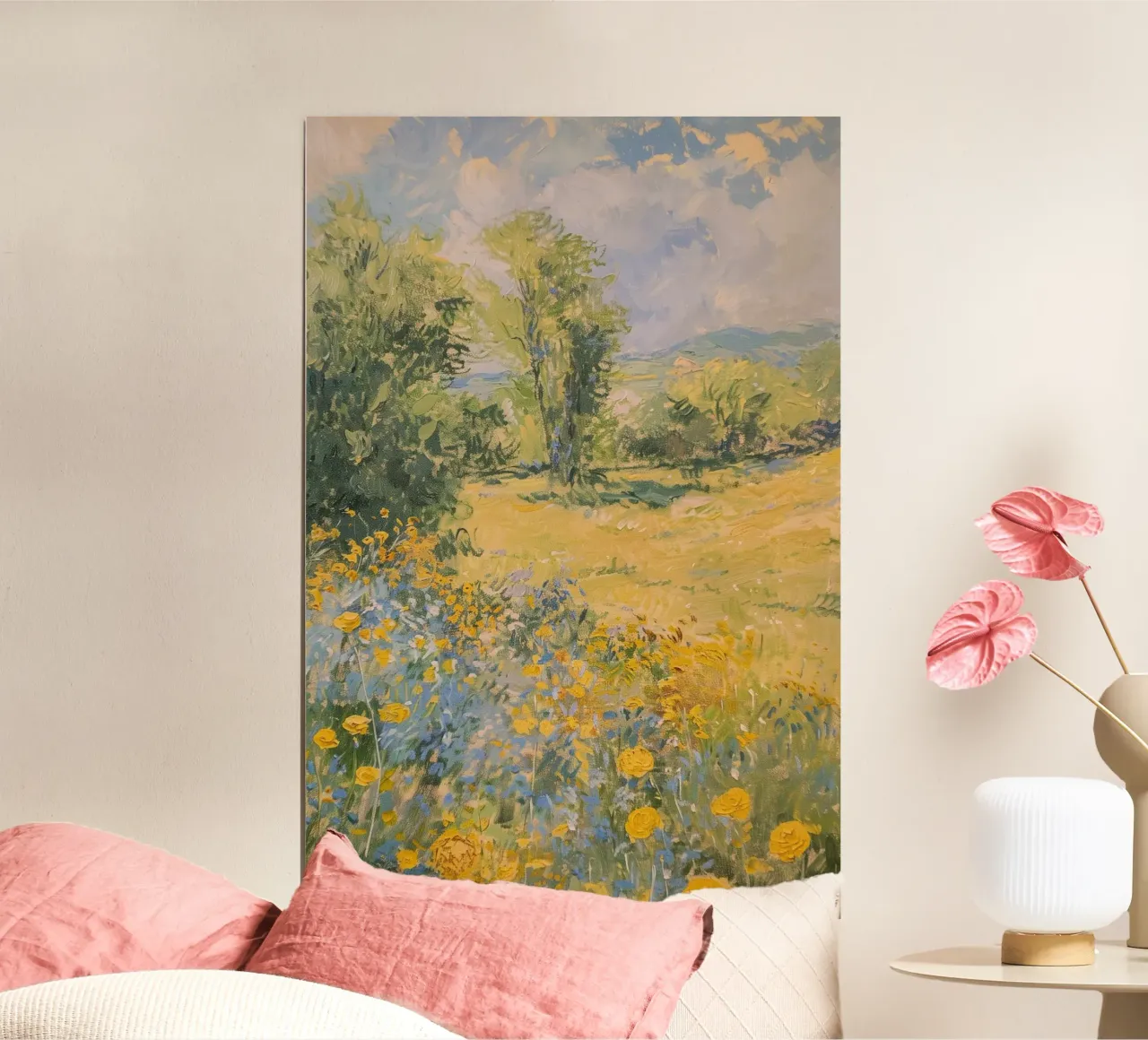 vue prairie fleurs sauvages dans collines claude monet hahnemühle de belong shop