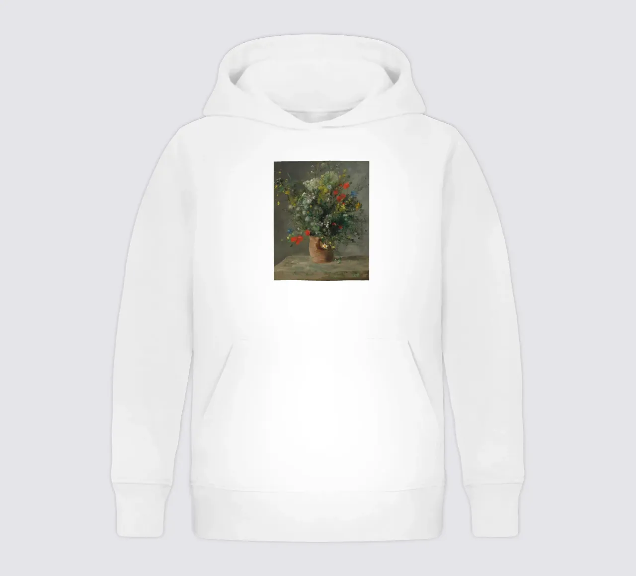 Pierre-Auguste Renoir - Flores en un jarrón (c. 1866) sudadera con capucha para niño de Wirla
