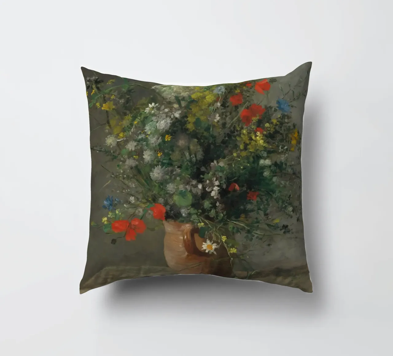 Pierre-Auguste Renoir - Fiori in un vaso (1866 ca.) cuscino da Wirla
