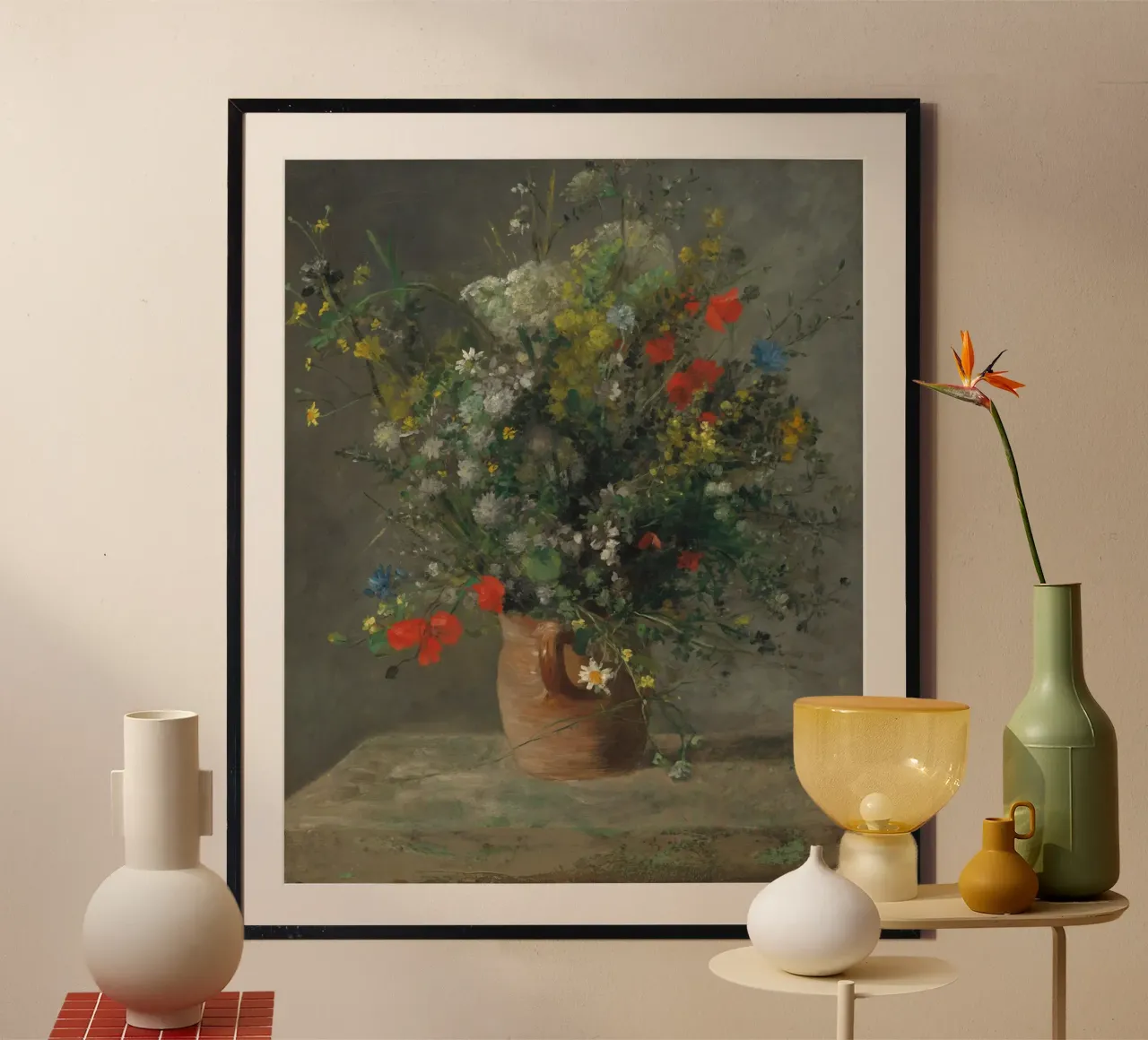 Pierre-Auguste Renoir - Flores en un jarrón (c. 1866) hahnemühle de Wirla