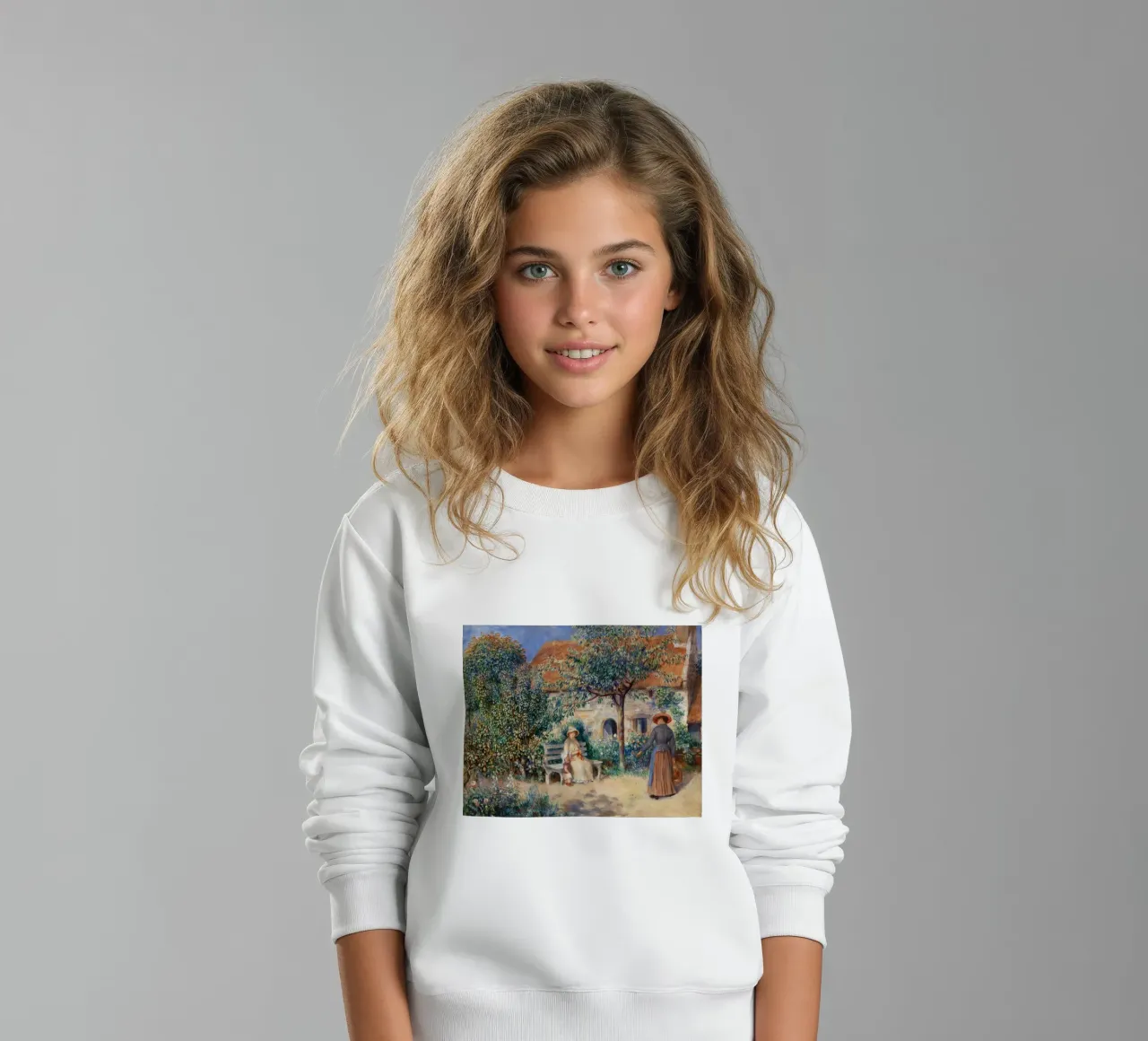 Pierre-Auguste Renoir – In Brittany (1886) kids sweatshirt by Wirla