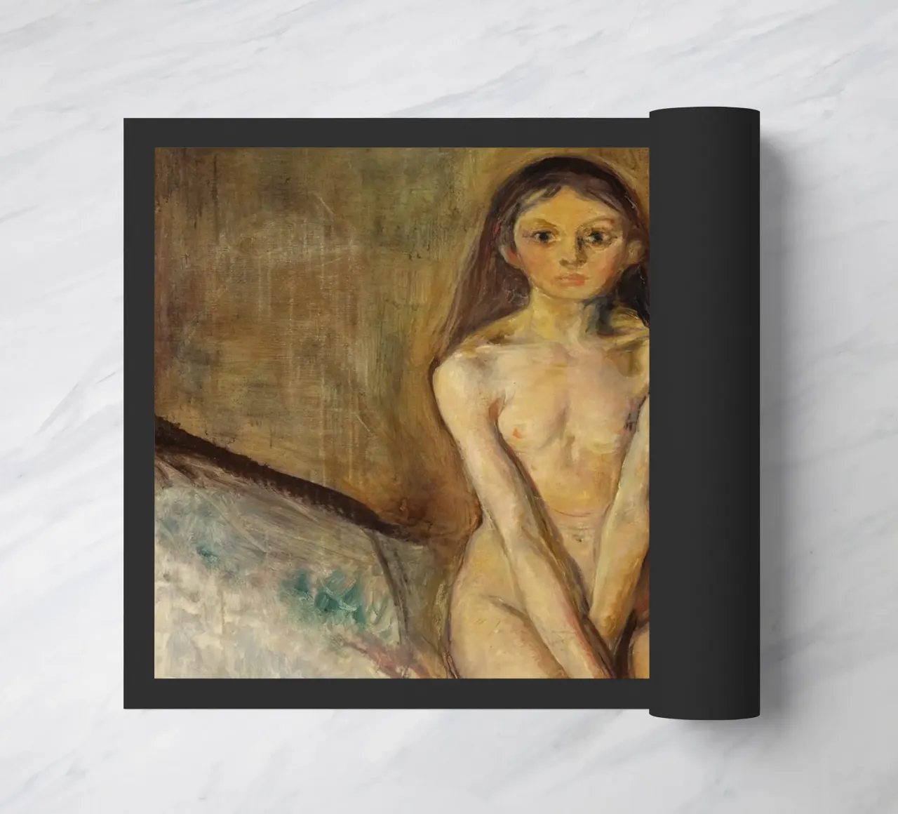 Edvard Munch - Puberty (1894-1895) doormat by Wirla