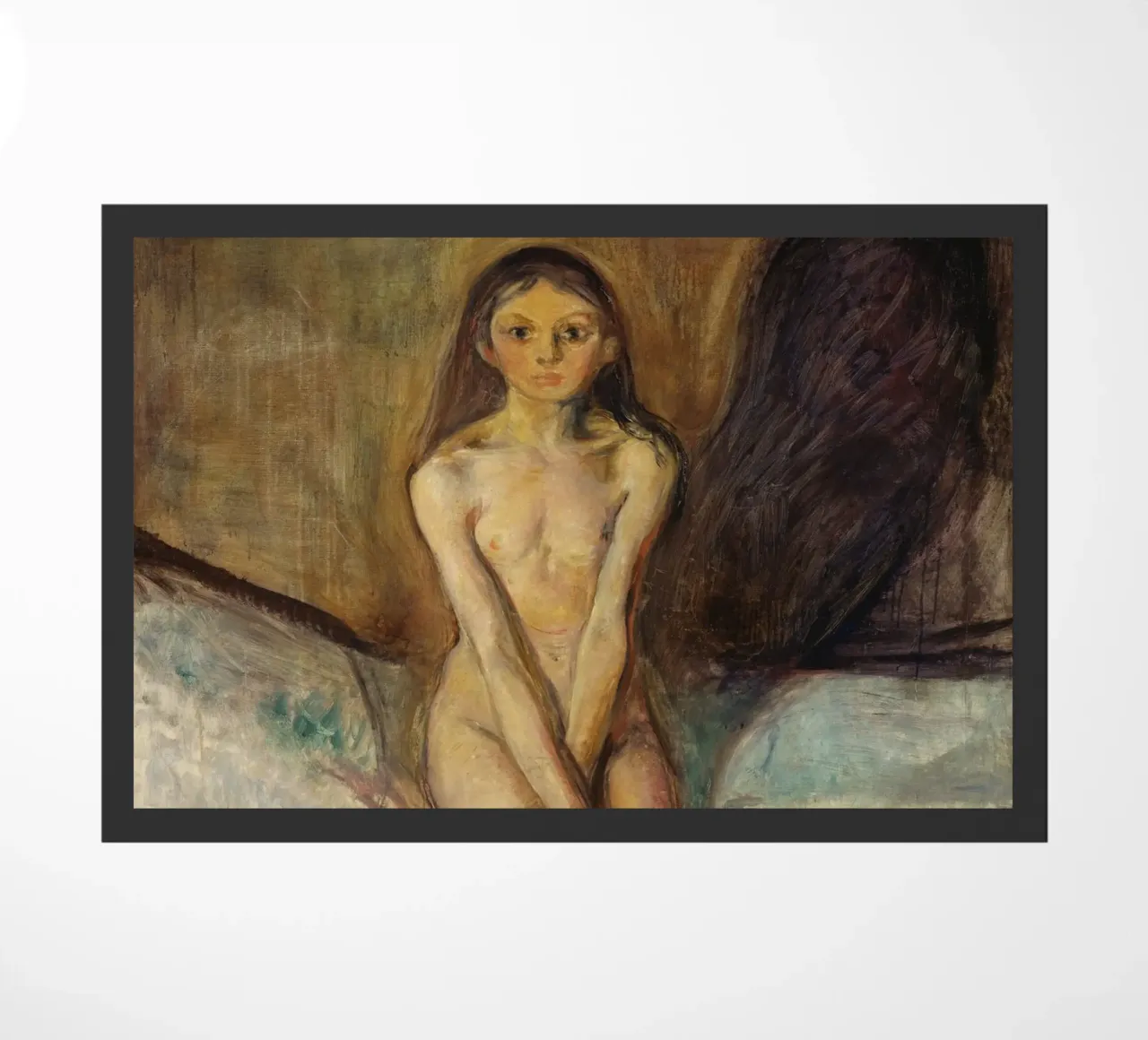 Edvard Munch - Puberty (1894-1895) doormat by Wirla