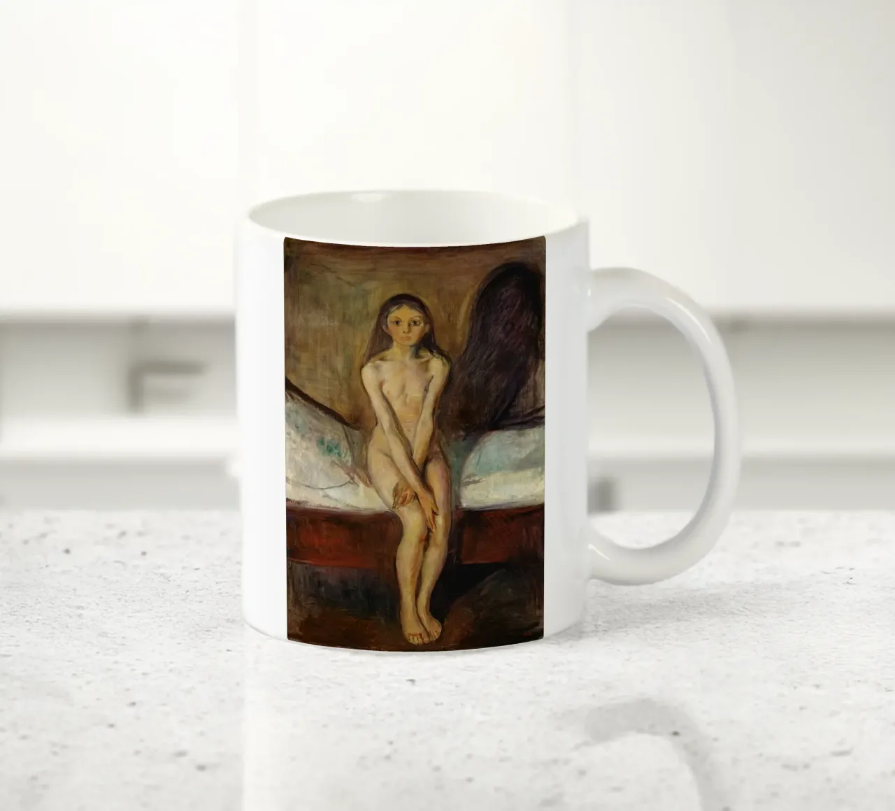 Edvard Munch - Puberty (1894-1895) ceramic mug by Wirla