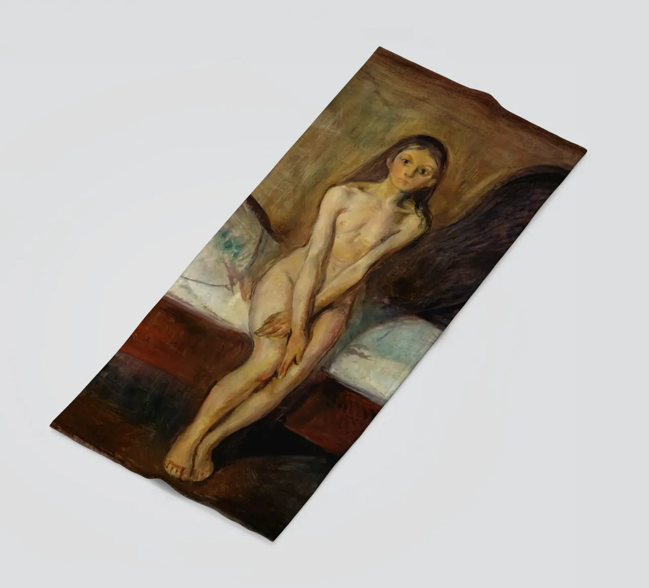 Edvard Munch - Puberty (1894-1895) beach towel by Wirla