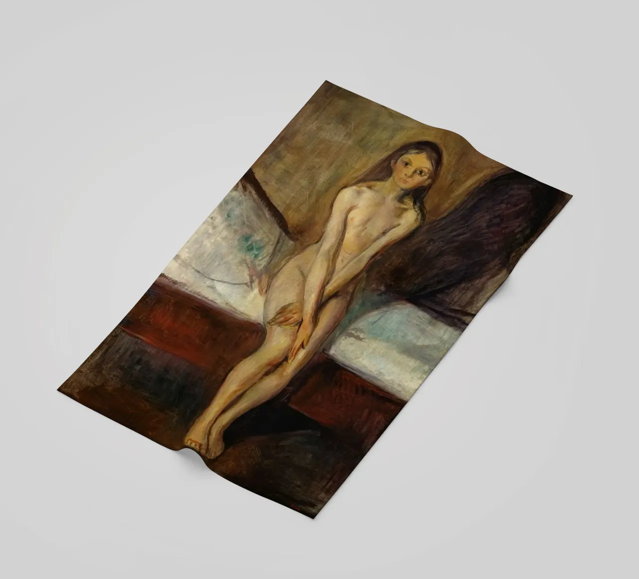 Edvard Munch - Puberty (1894-1895) beach towel by Wirla