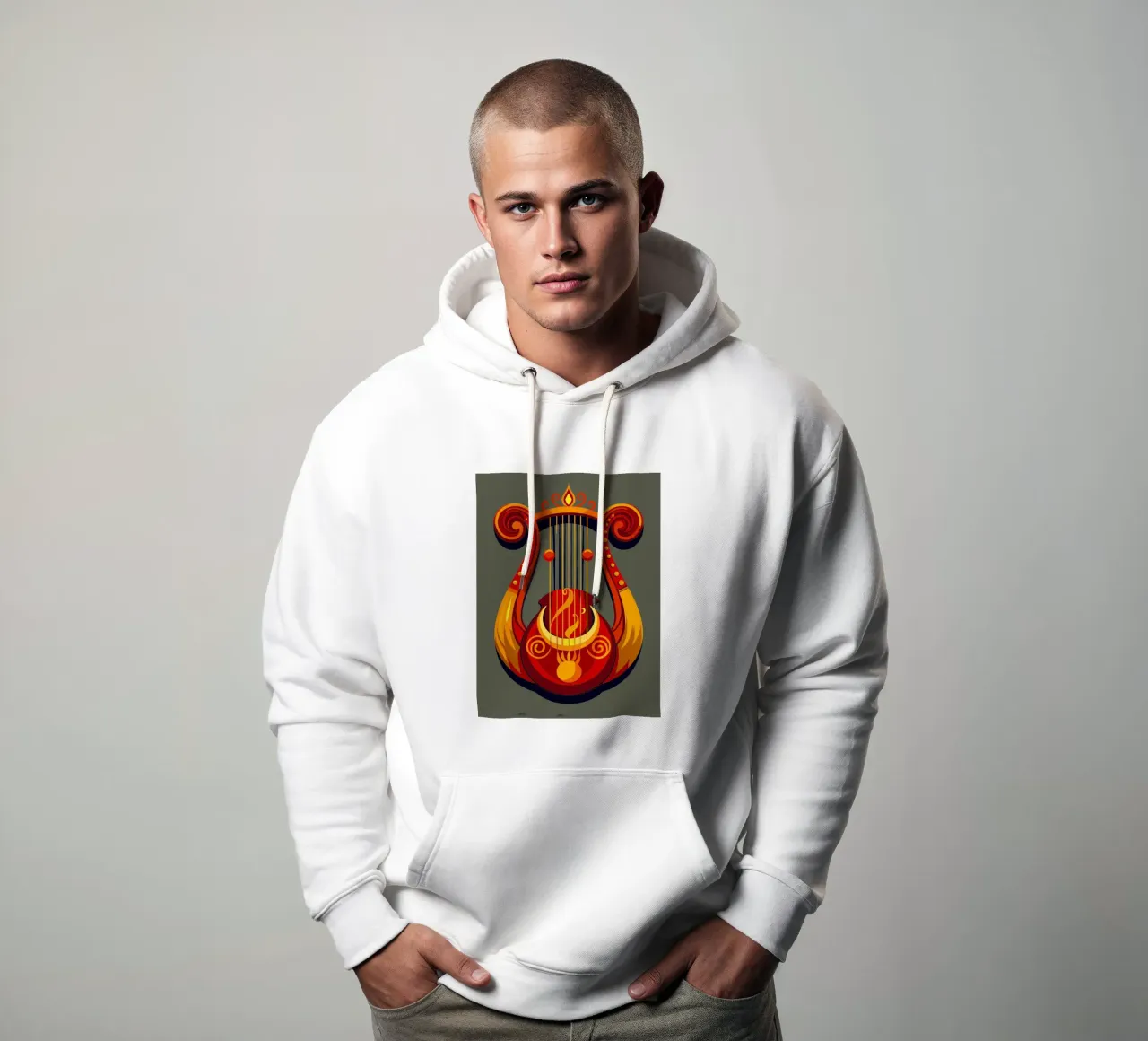 lyre painting modern art hoodie by jasmine