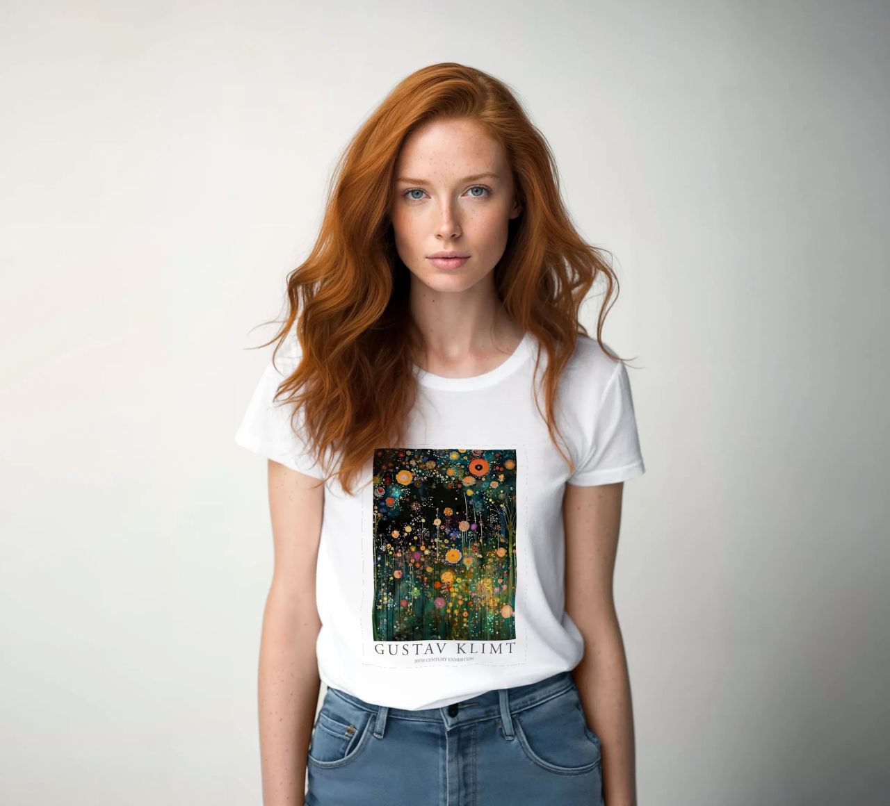 Midnight Flower Klimt Frauen T-Shirt von D1 Shop
