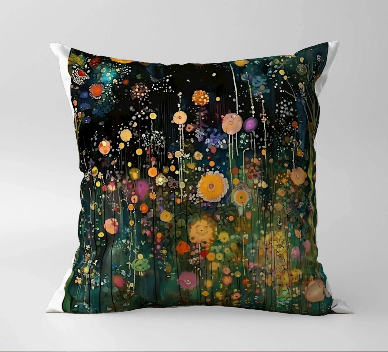 Midnight Flower Klimt Kissen von D1 Shop