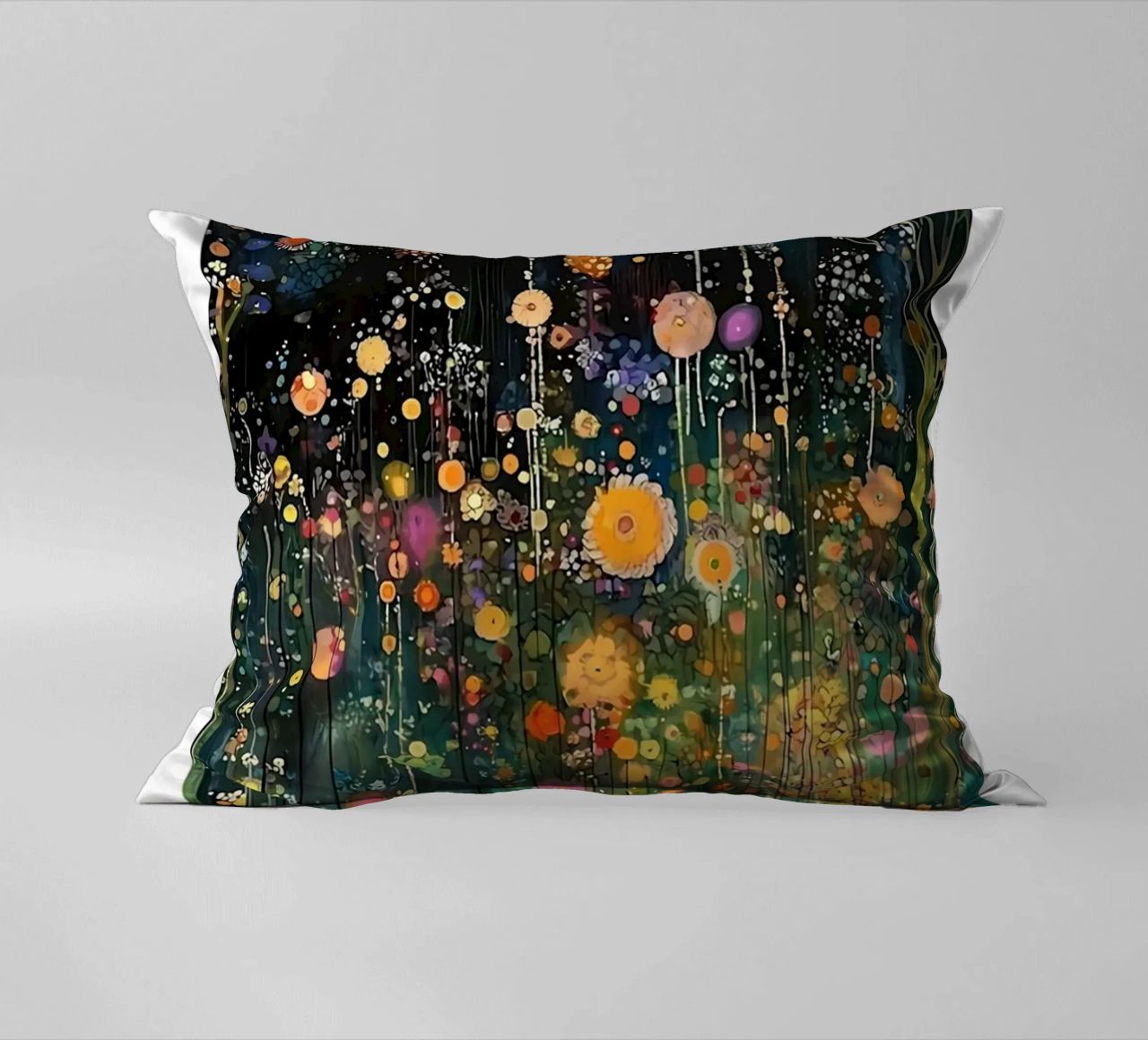 Midnight Flower Klimt Kissen von D1 Shop