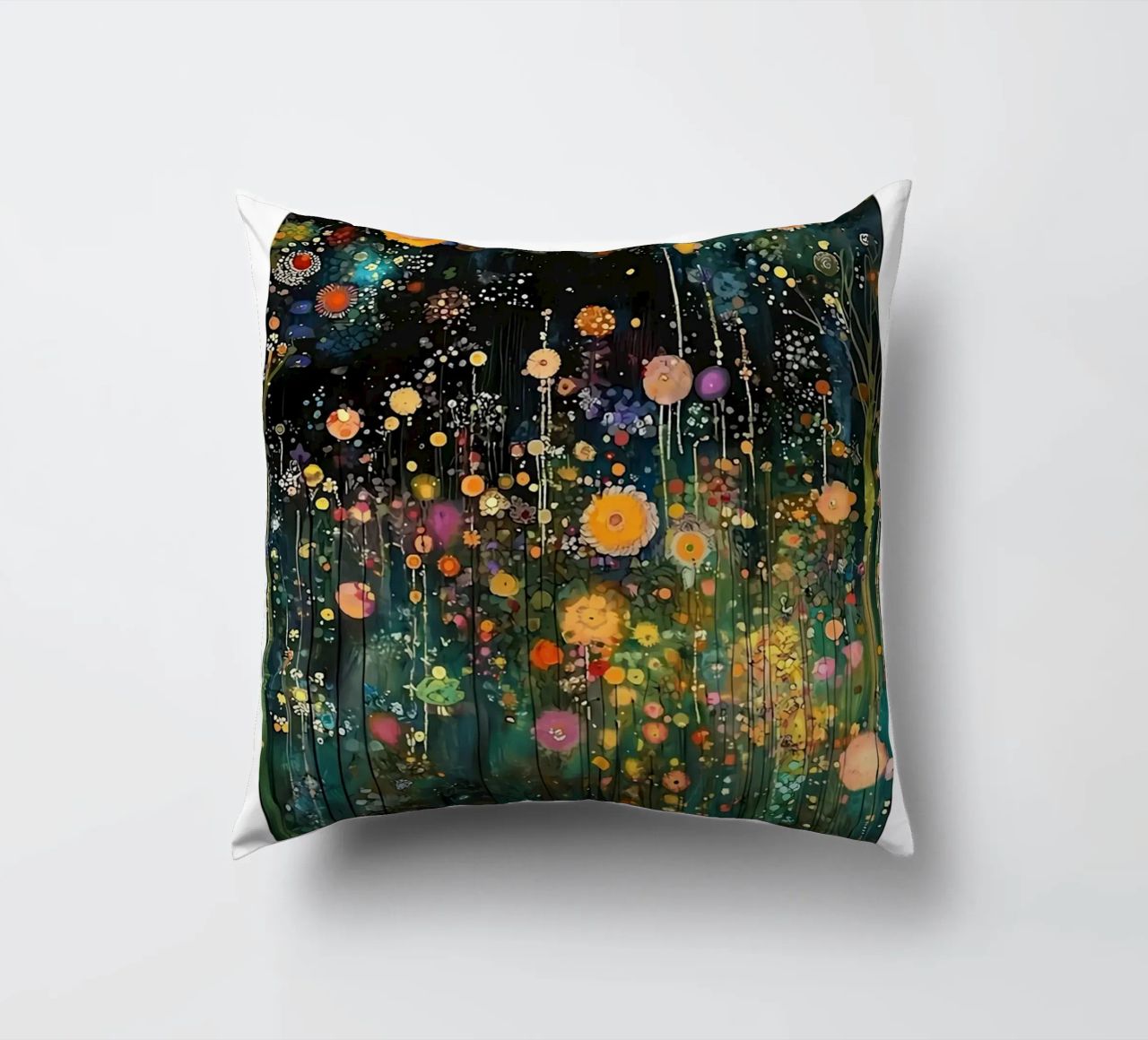 Midnight Flower Klimt Kissen von D1 Shop