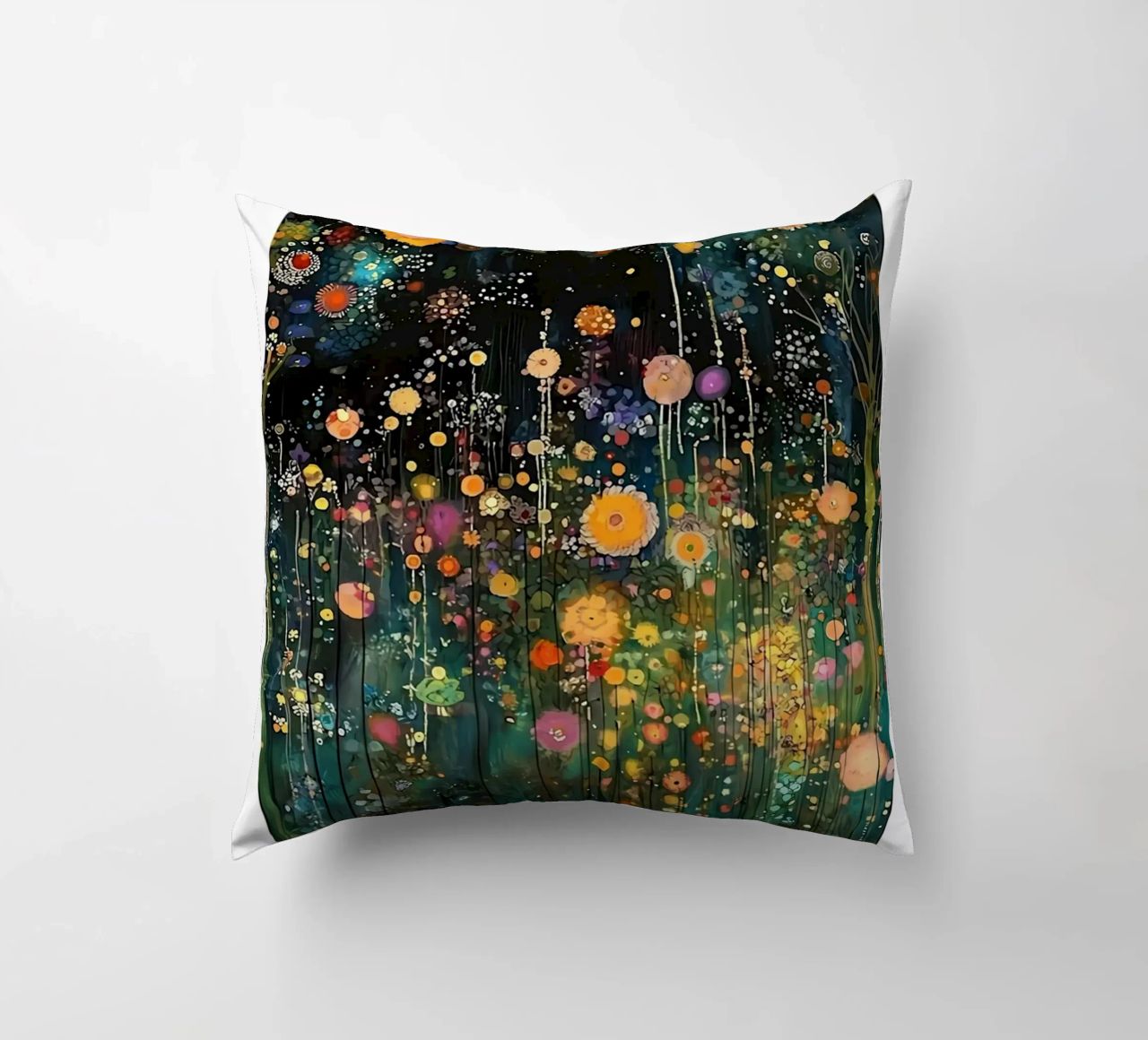 Midnight Flower Klimt Kissen von D1 Shop