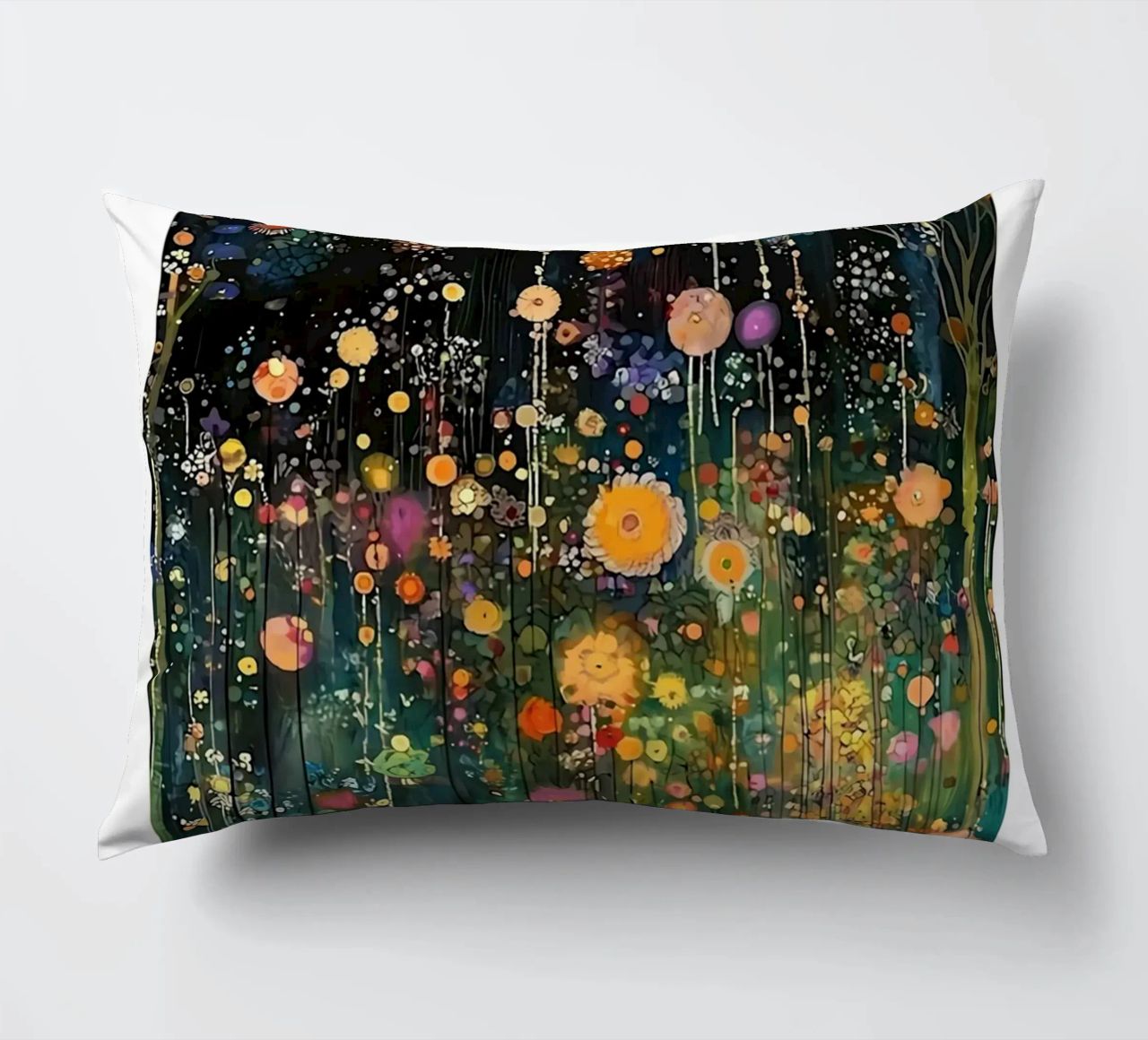 Midnight Flower Klimt Kissen von D1 Shop