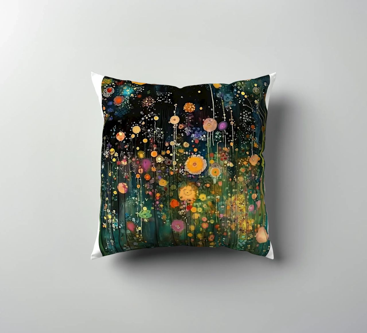 Midnight Flower Klimt Kissen von D1 Shop