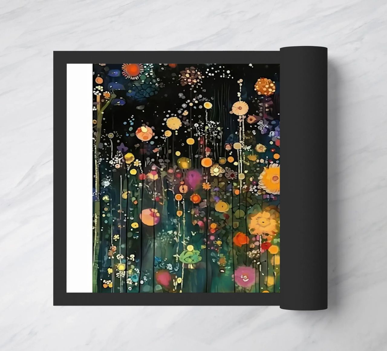 Midnight Flower Klimt Fußmatte von D1 Shop