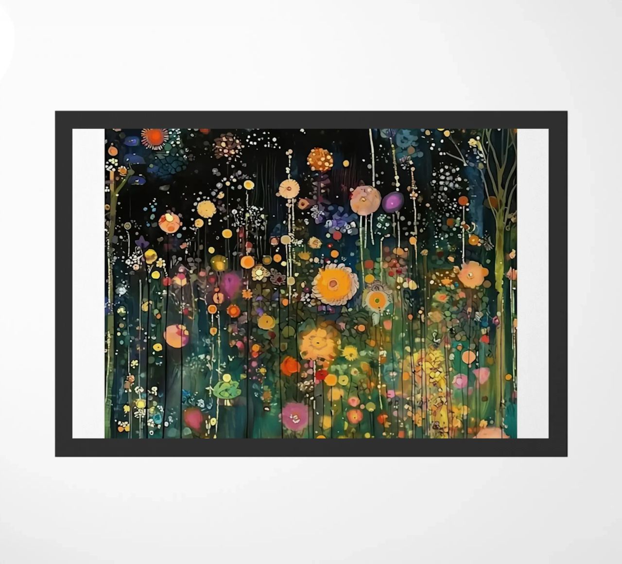 Midnight Flower Klimt Fußmatte von D1 Shop