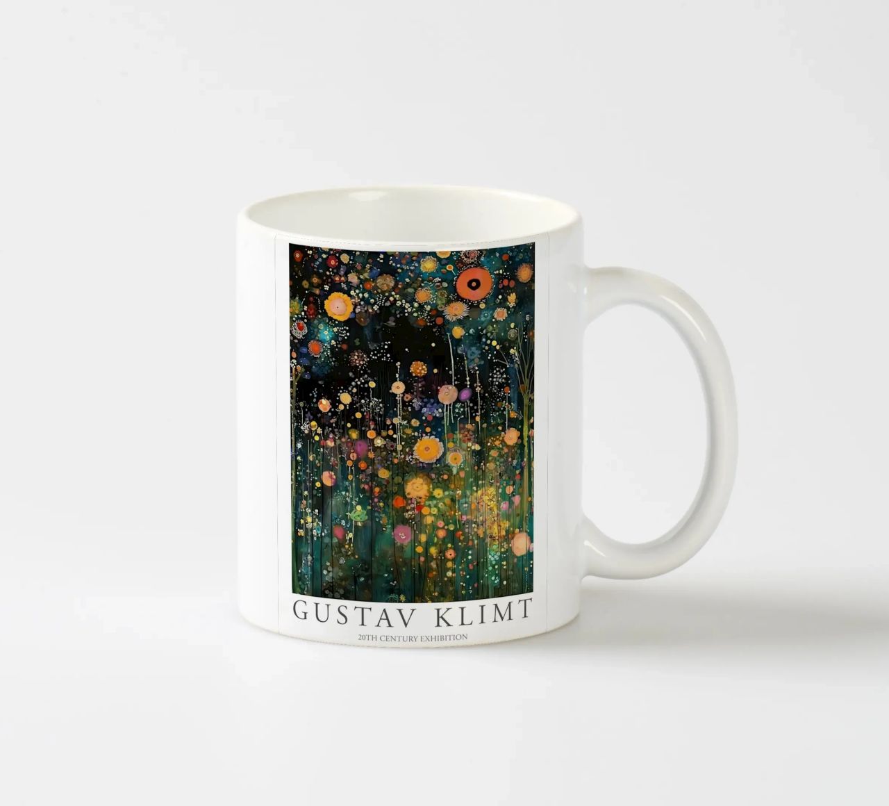 Midnight Flower Klimt Keramik Tasse von D1 Shop