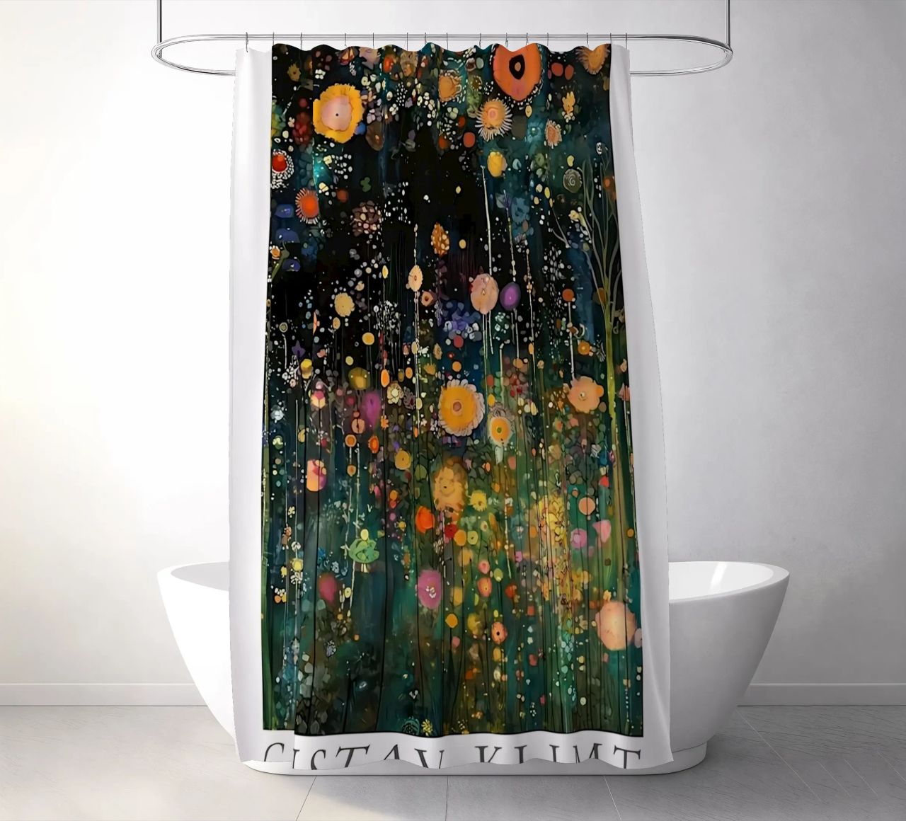 Midnight Flower Klimt Duschvorhang von D1 Shop