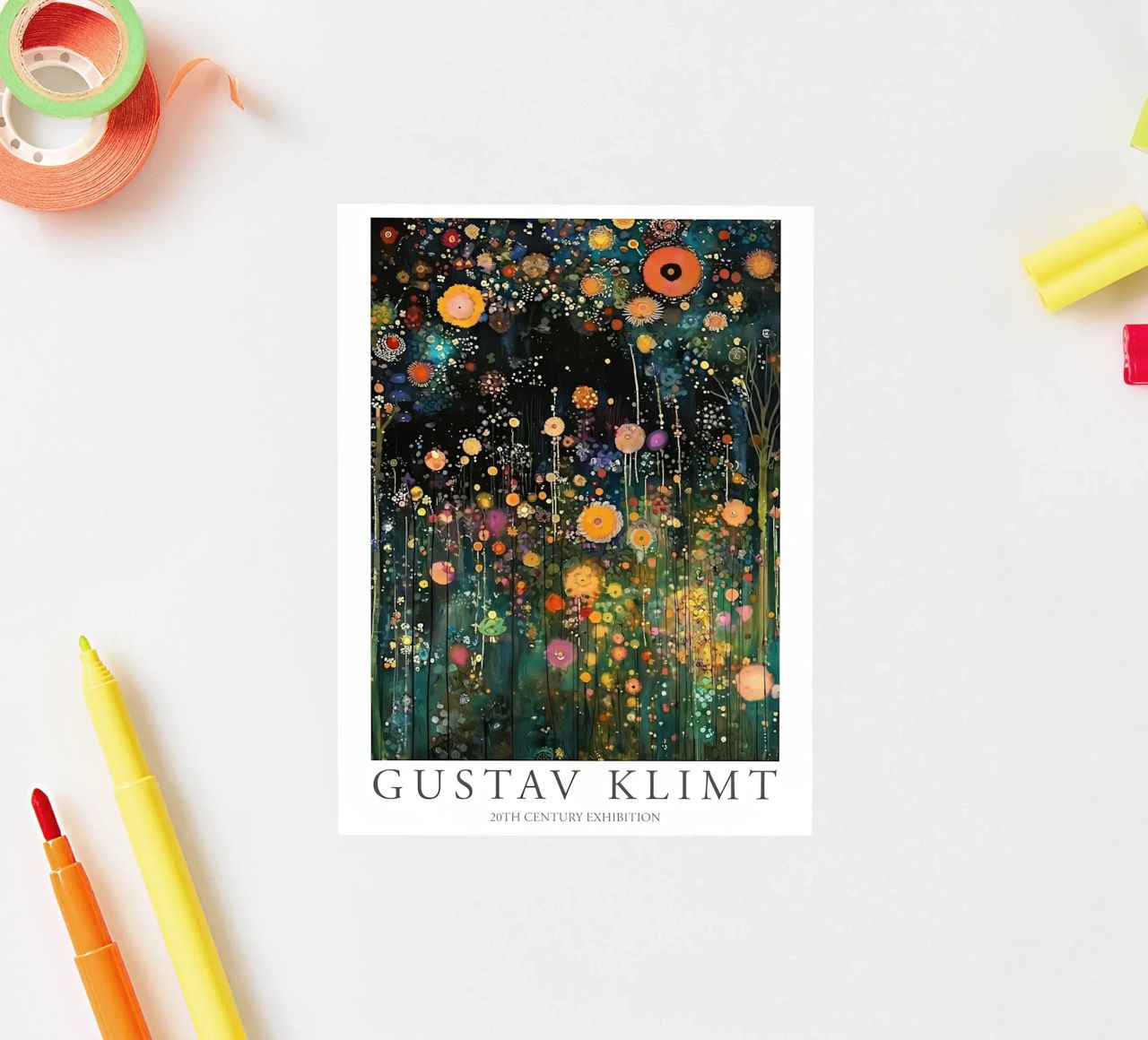Midnight Flower Klimt Sticker von D1 Shop