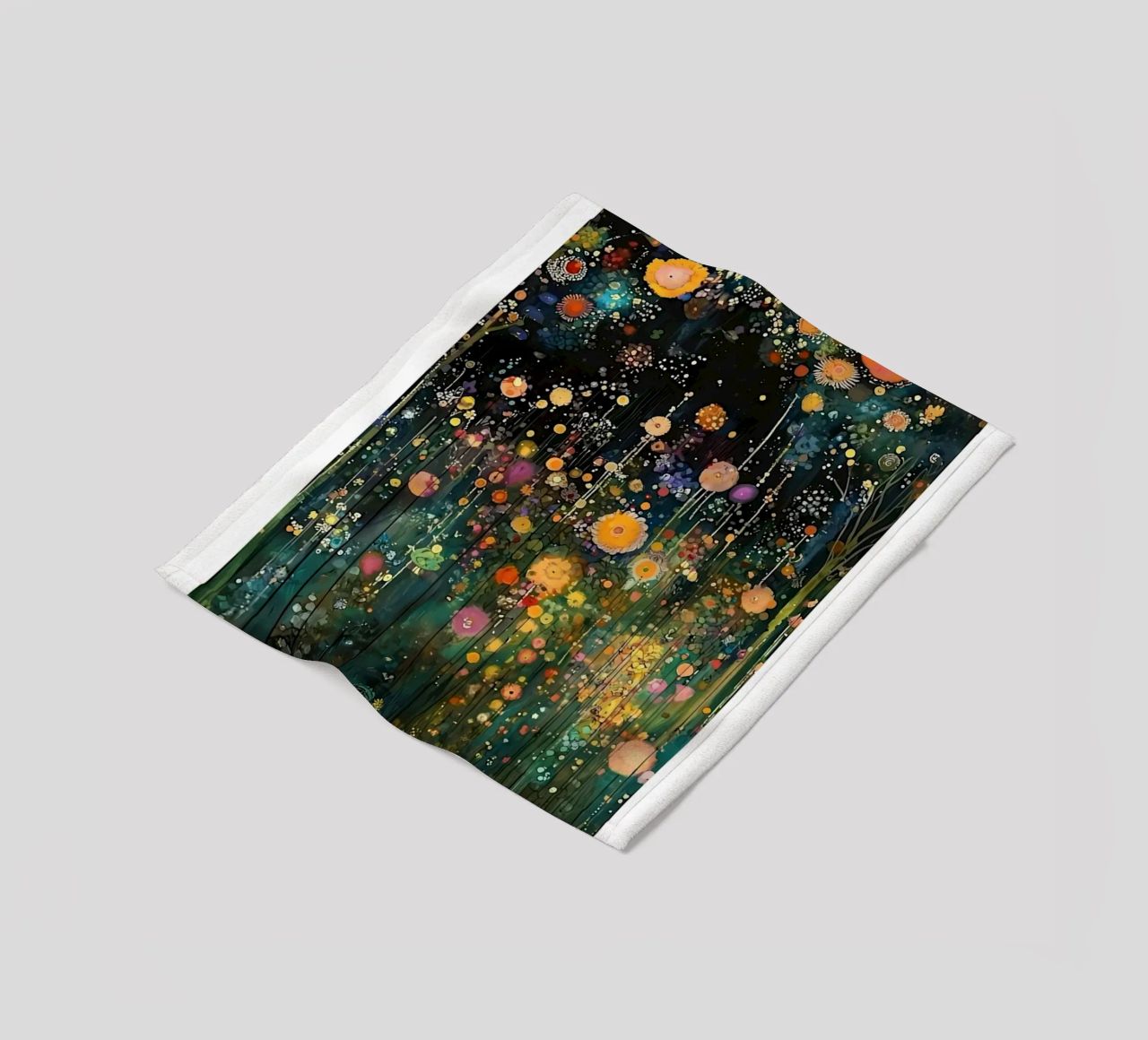 Midnight Flower Klimt Fleecedecke von D1 Shop