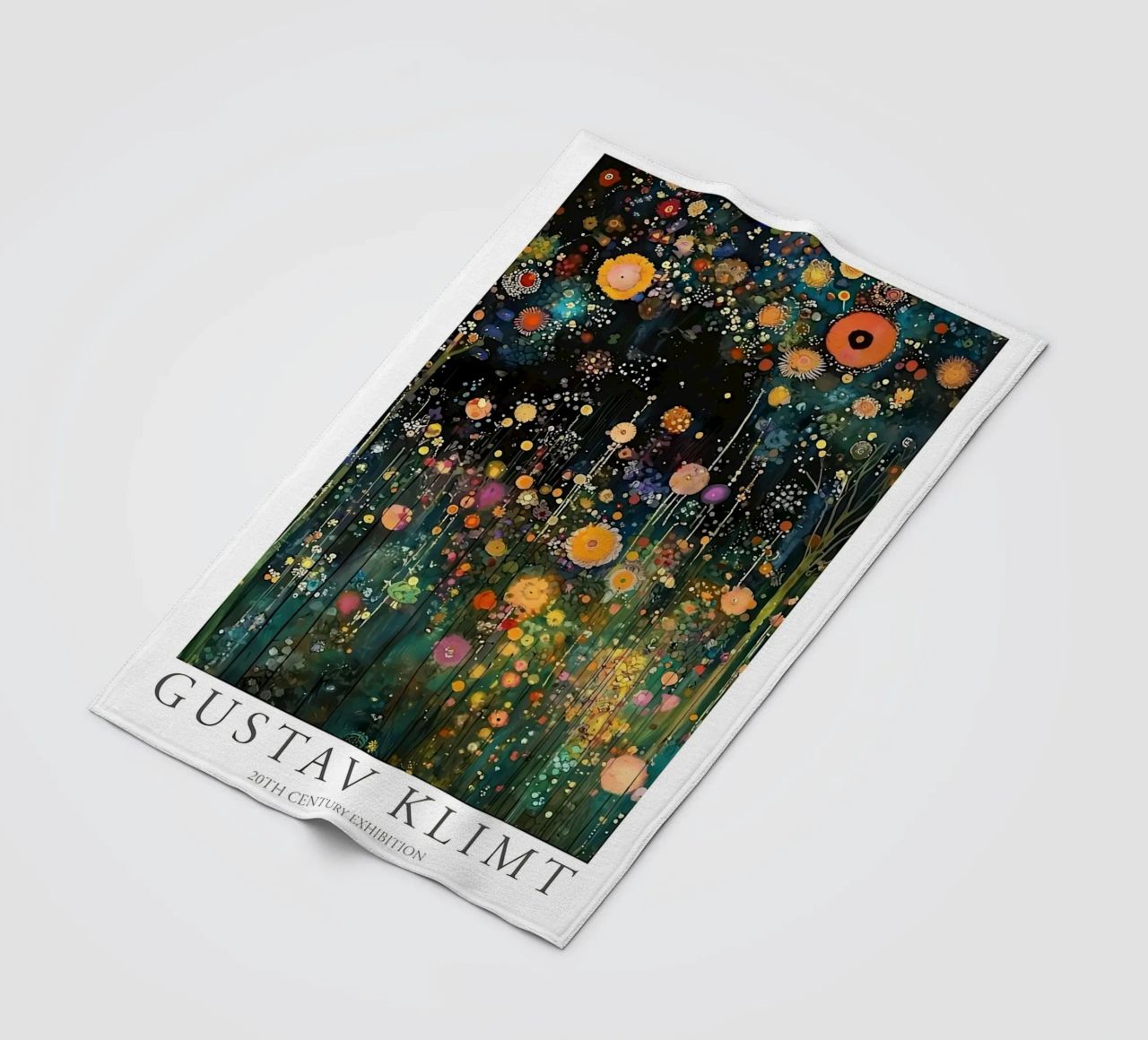 Midnight Flower Klimt Fleecedecke von D1 Shop