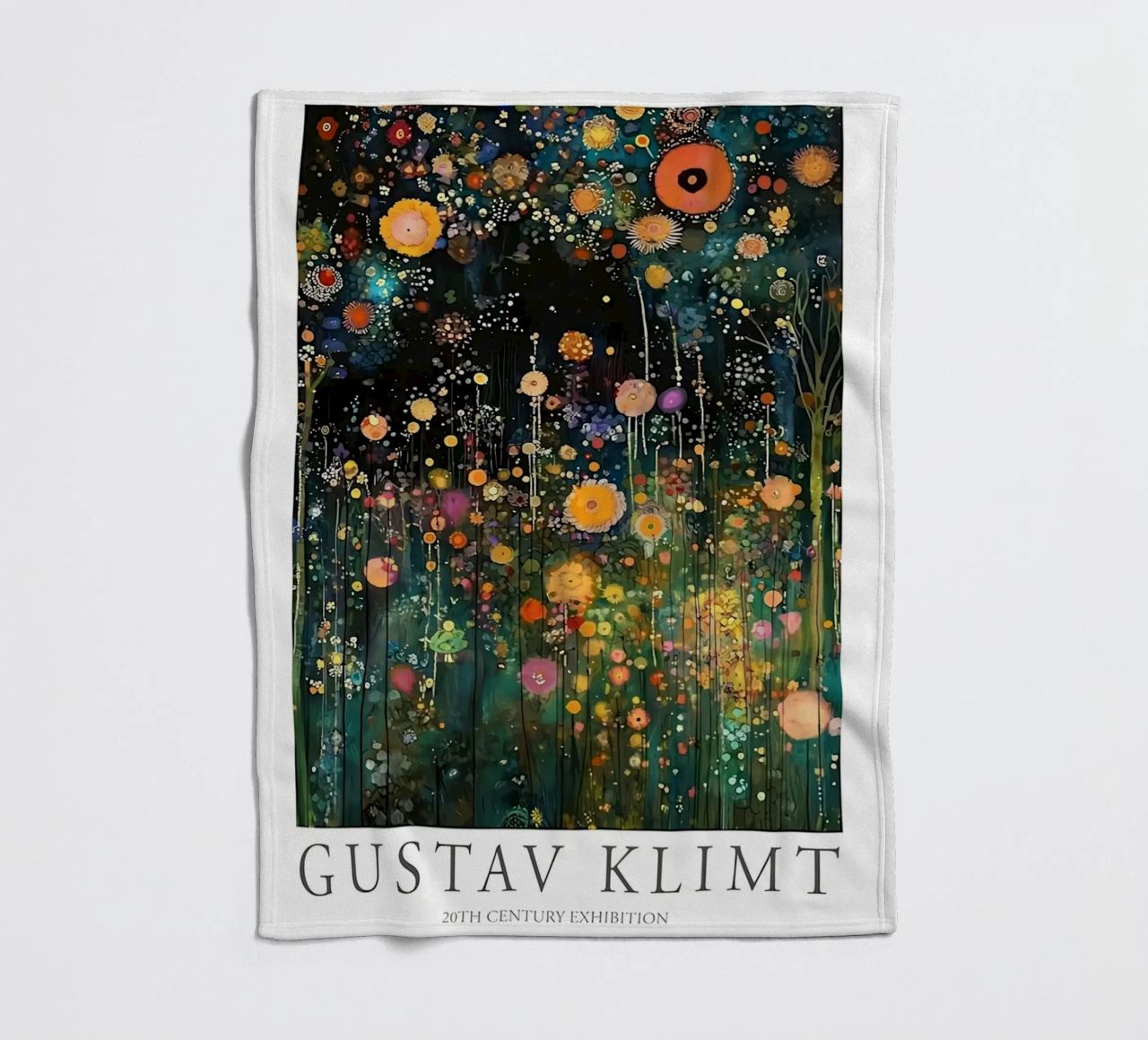 Midnight Flower Klimt Fleecedecke von D1 Shop