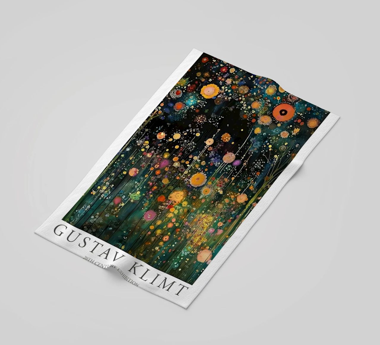 Midnight Flower Klimt Strandtuch von D1 Shop