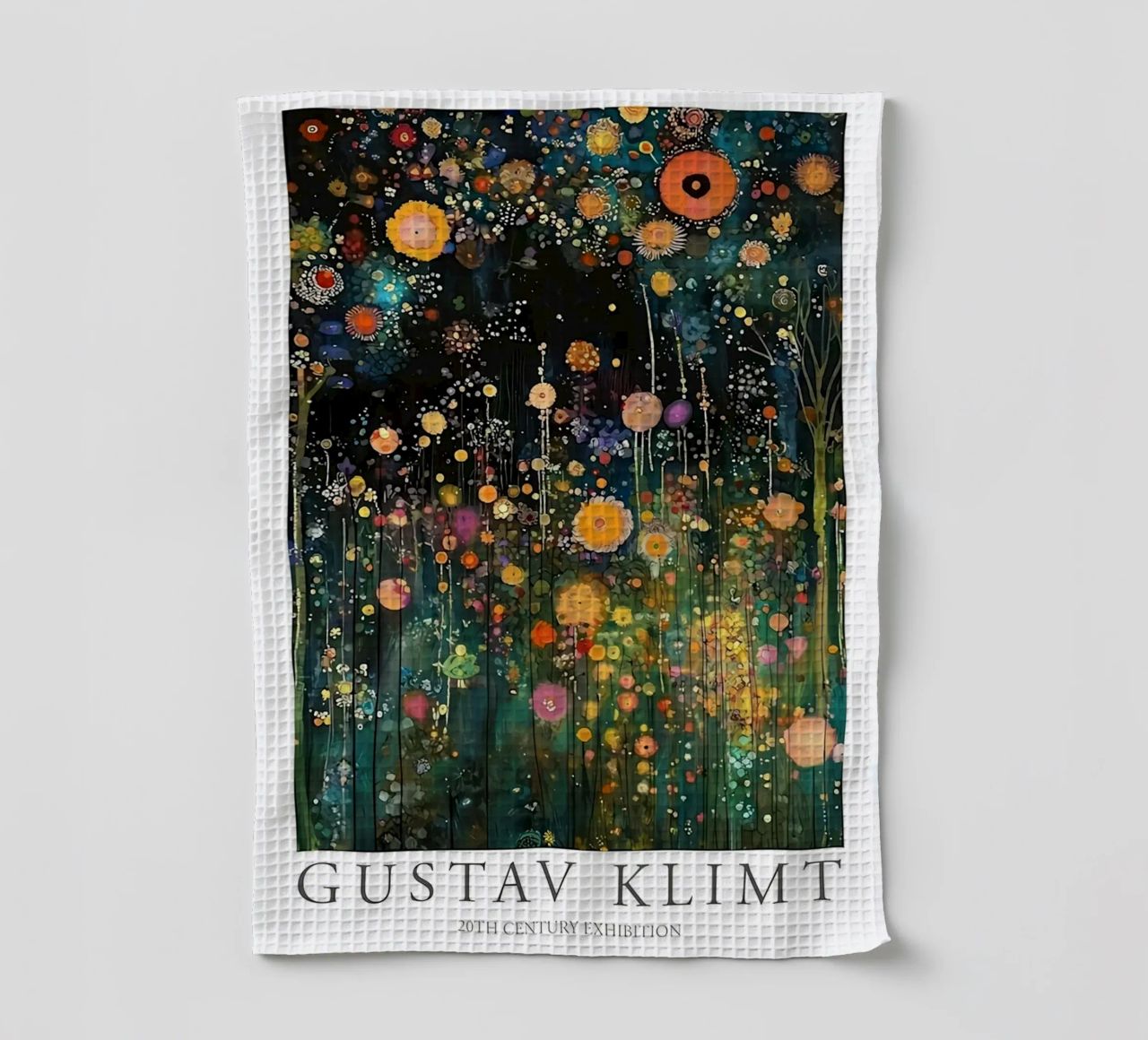 Midnight Flower Klimt Geschirrtuch von D1 Shop