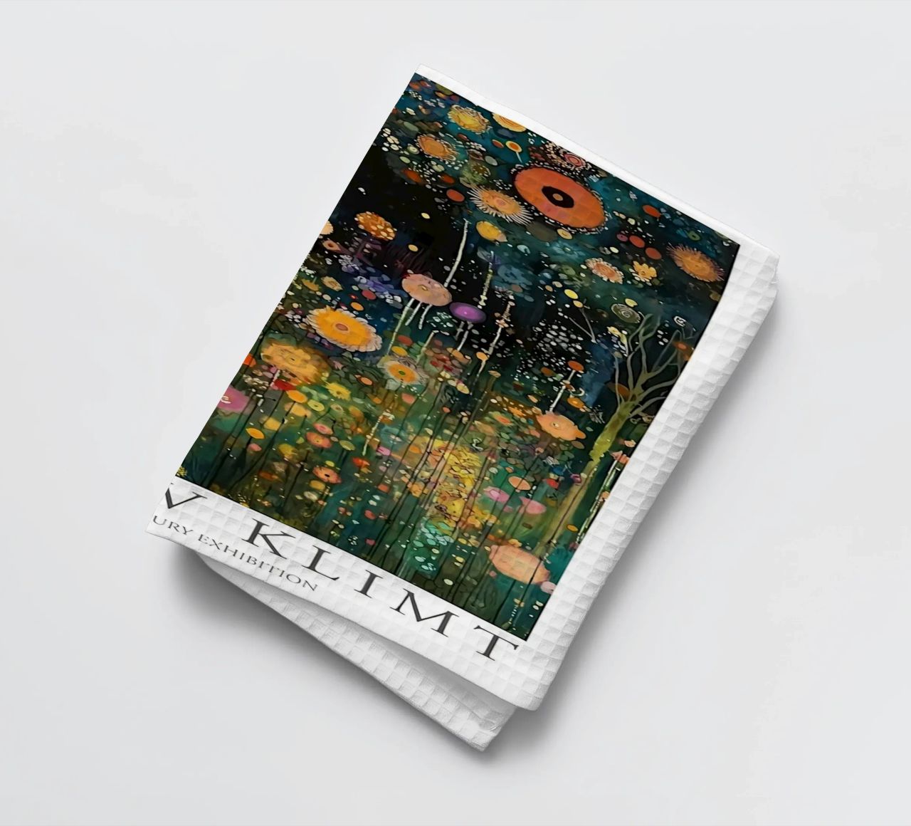Midnight Flower Klimt Geschirrtuch von D1 Shop