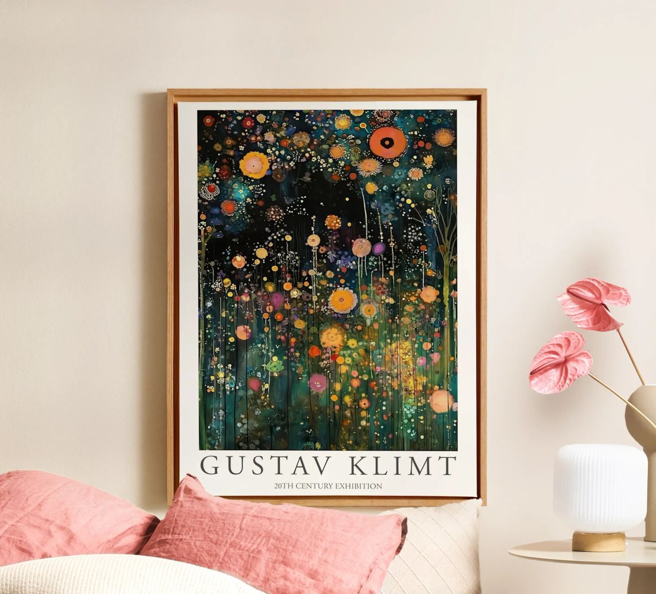 Midnight Flower Klimt Leinwand von D1 Shop
