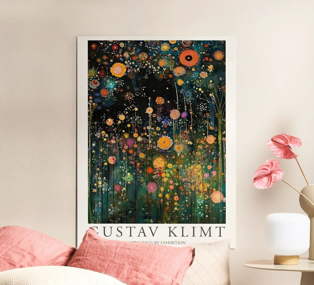Midnight Flower Klimt Poster von D1 Shop