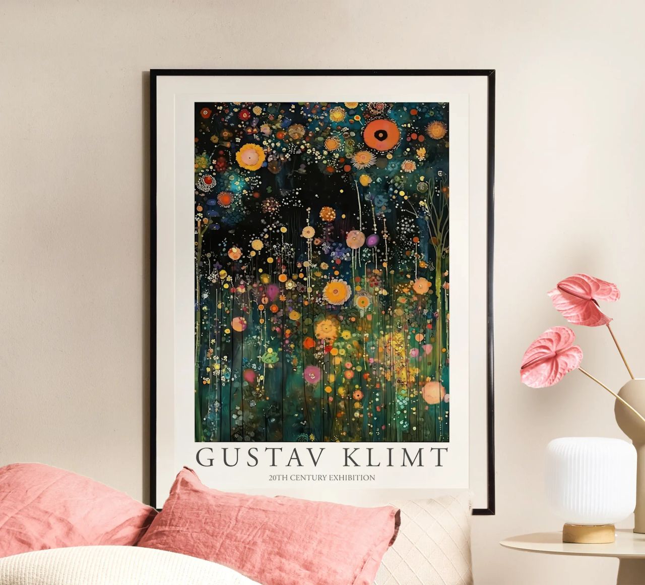 Midnight Flower Klimt Poster von D1 Shop