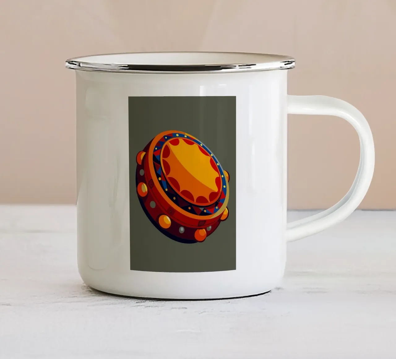 tamborine pittura arte moderna tazza in smalto da jasmine