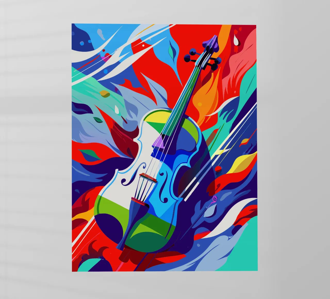 violin painting modern art backlit film by jasmine