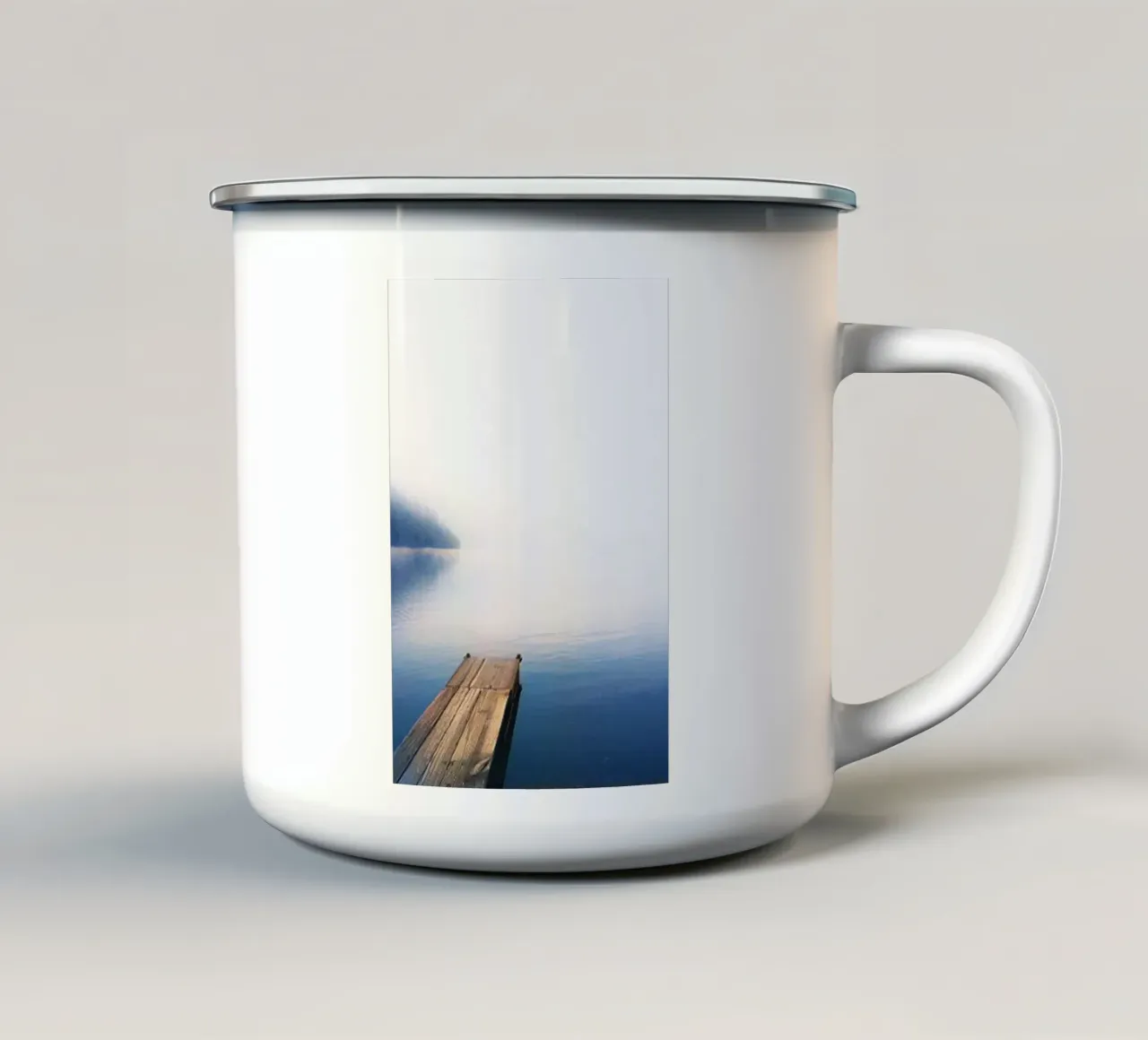 Boot Dock op Lake Photography emaille mok van rapunsell