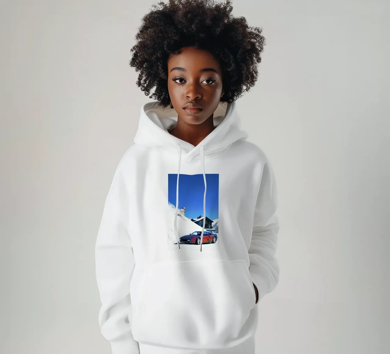 auto e sci felpa con cappuccio da rapunsell