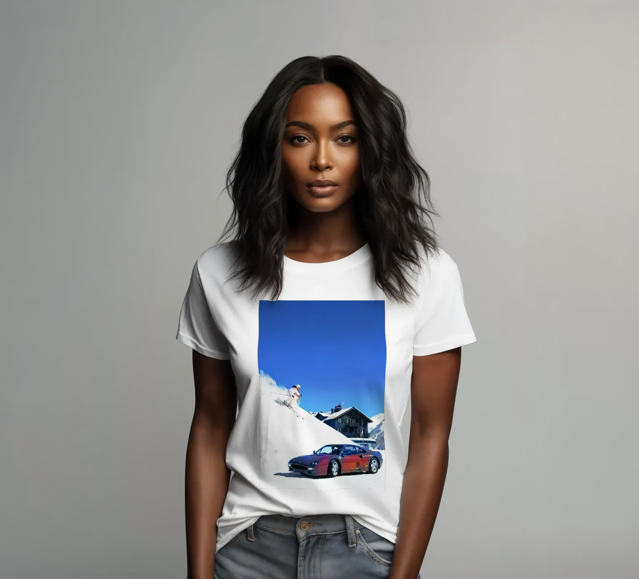 auto e sci t-shirt da donna da rapunsell