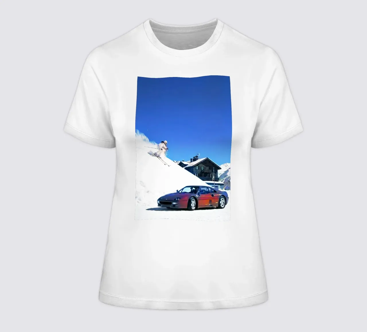 auto e sci t-shirt da donna da rapunsell