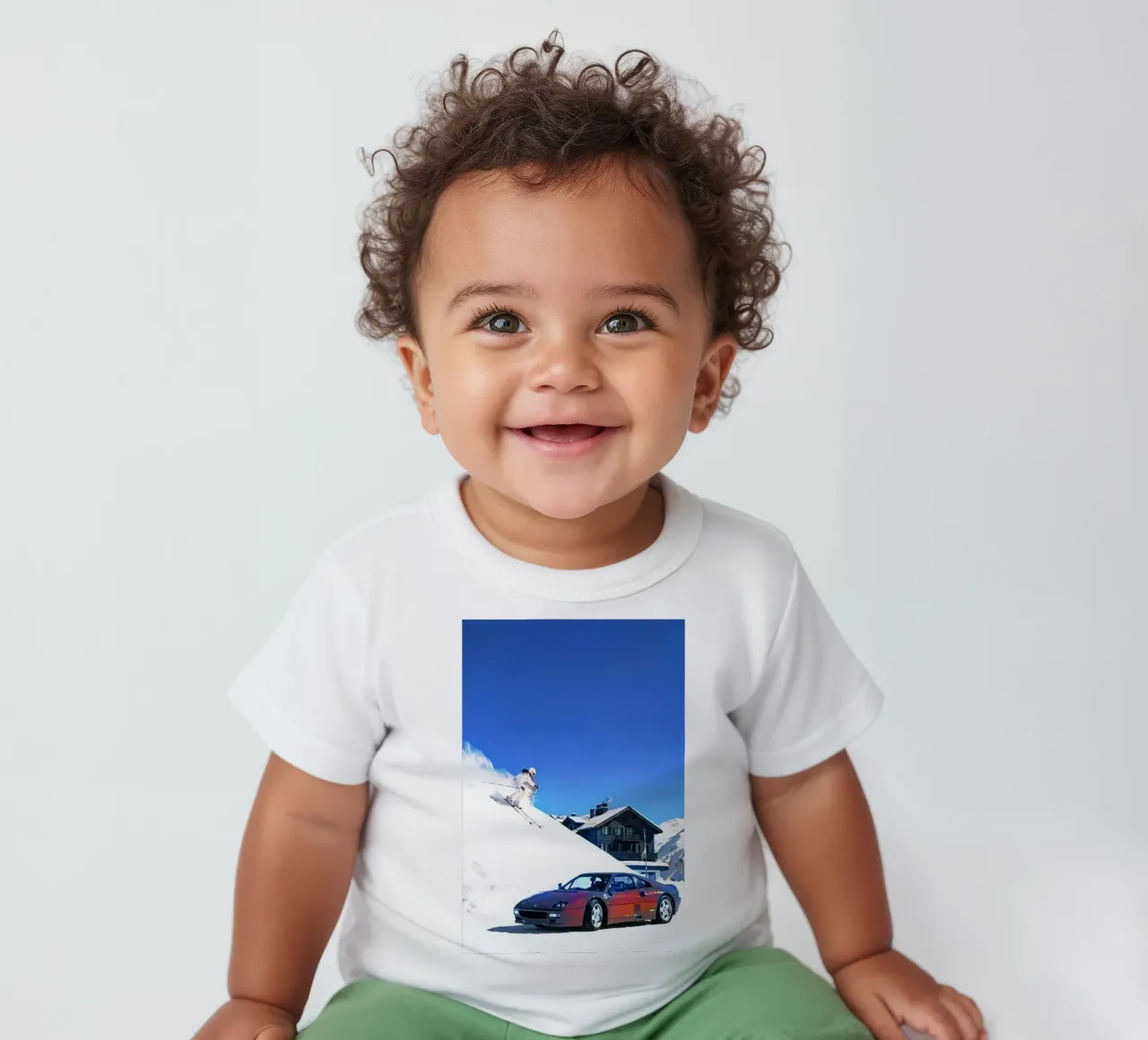 auto e sci maglietta neonato da rapunsell