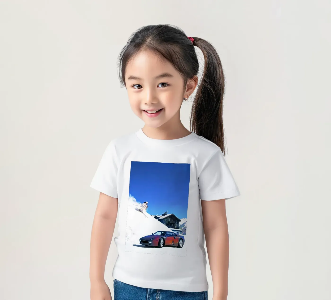 auto e sci t-shirt bambini da rapunsell