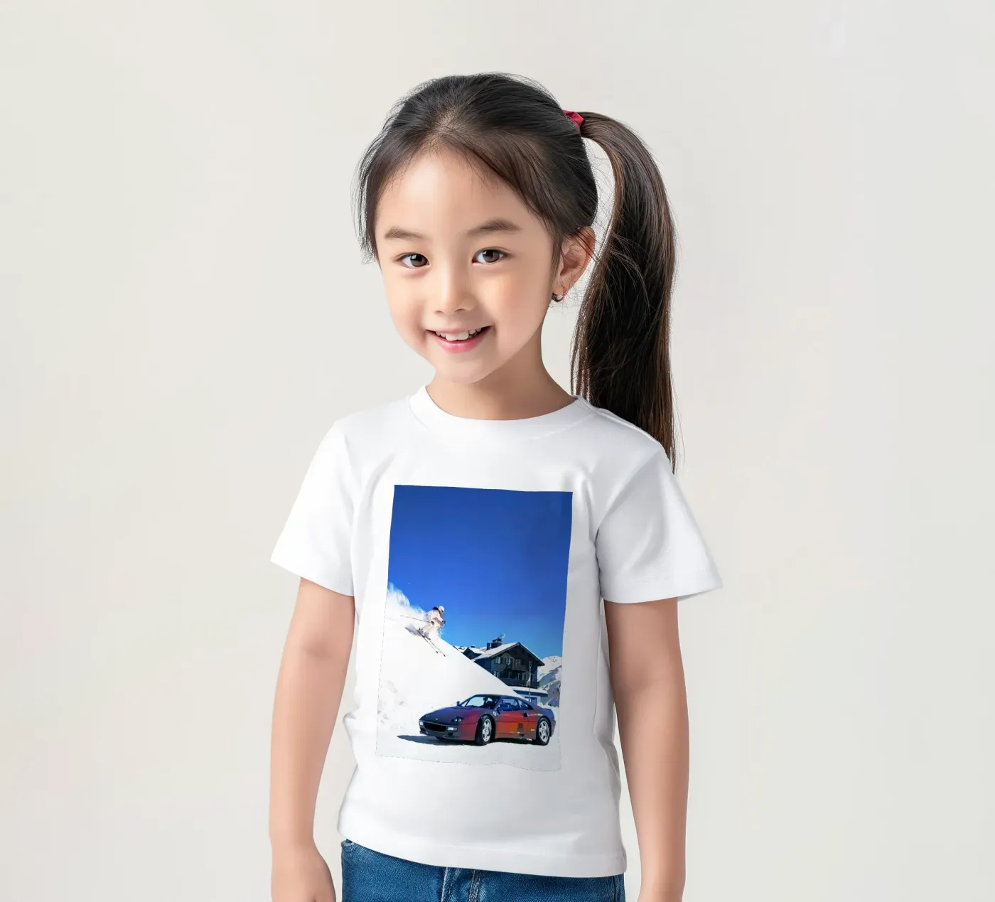 auto e sci t-shirt bambini da rapunsell