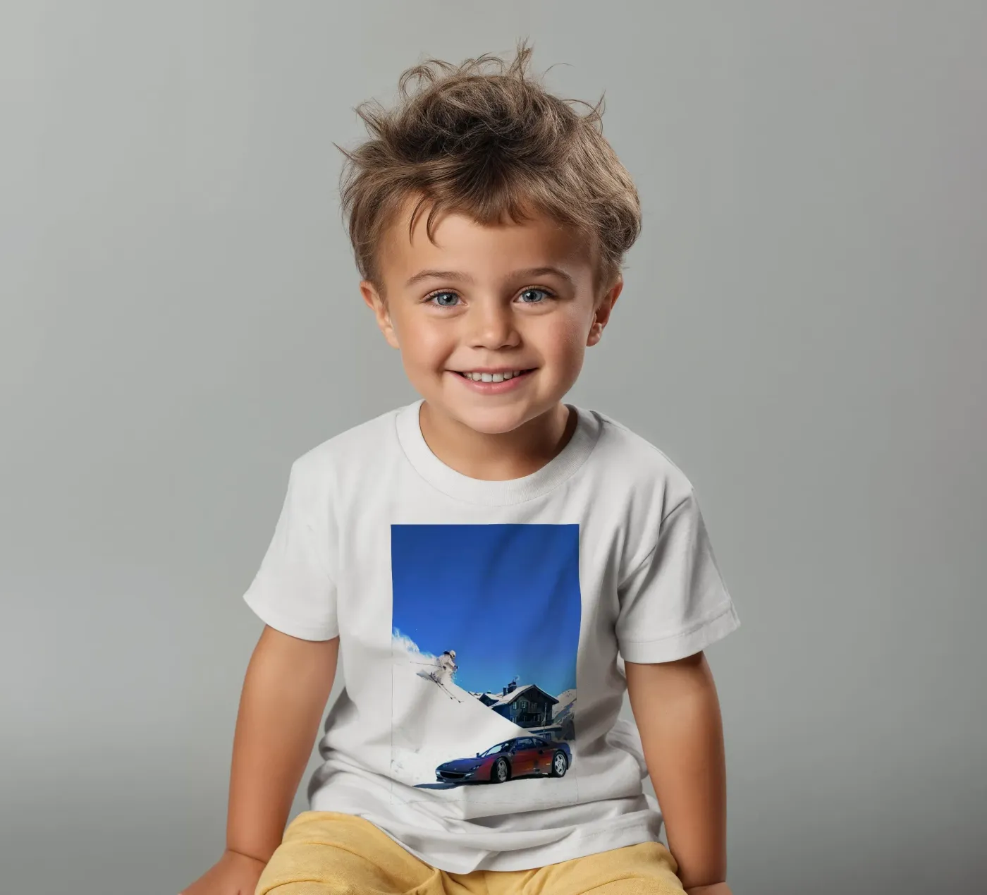 auto e sci t-shirt bambini da rapunsell
