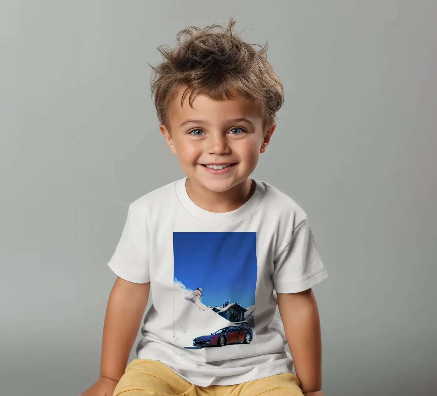 auto e sci t-shirt bambini da rapunsell