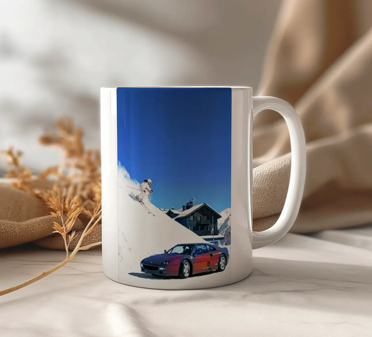 auto e sci tazza in ceramica da rapunsell