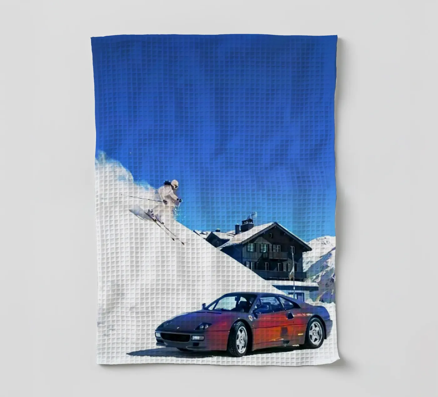 voiture et ski torchon de rapunsell
