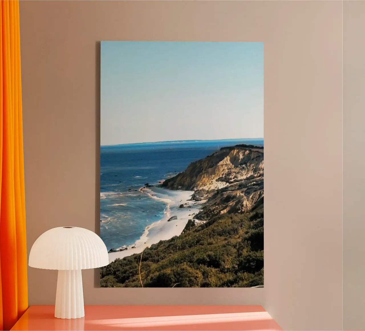 coral on the beach canvas with Floater frame by rapunsell