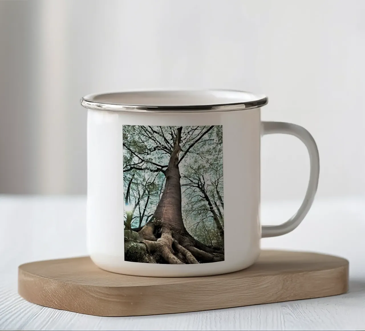 Albero della foresta tazza in smalto da rapunsell