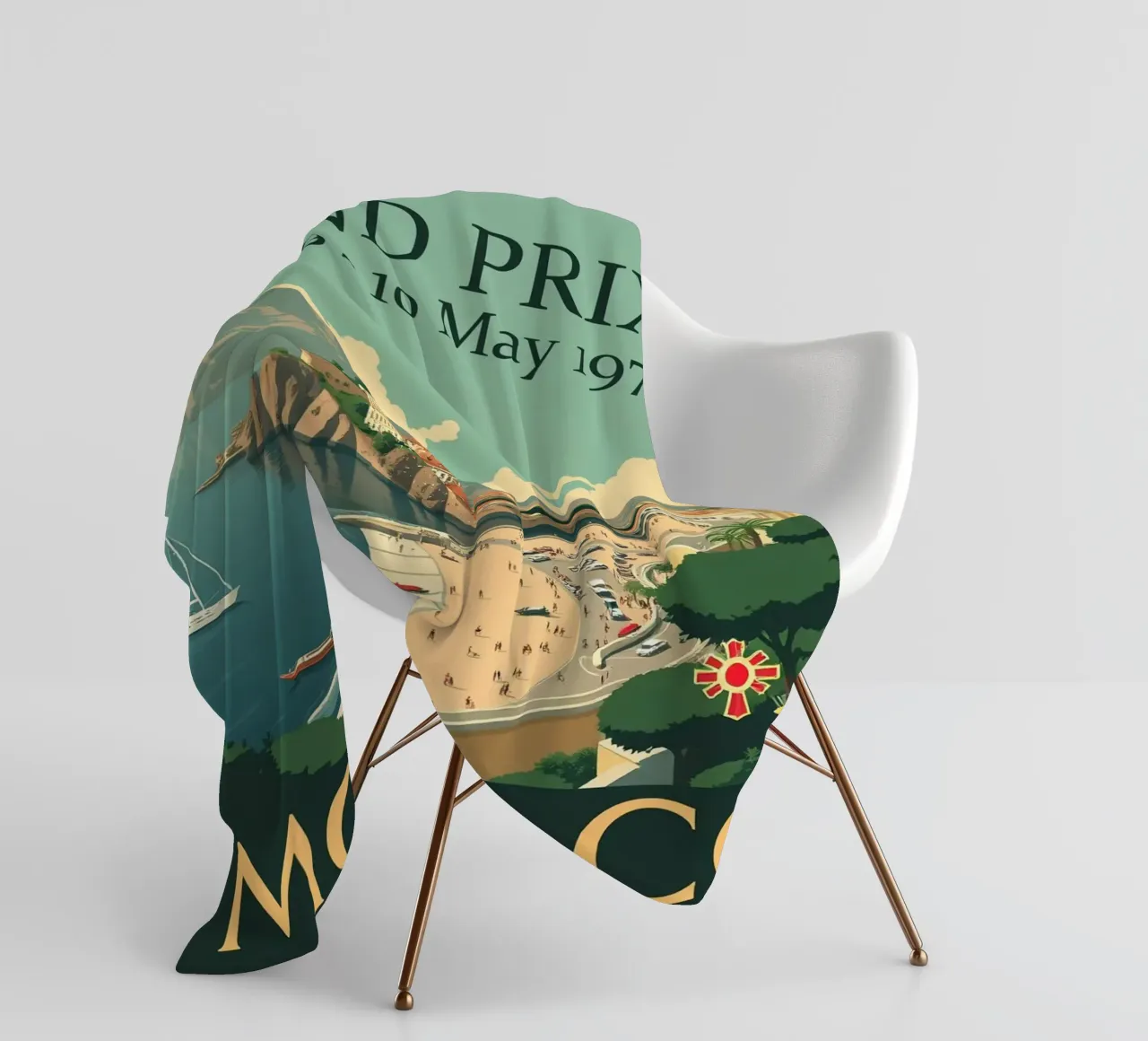 Monaco 1970th Classic fleece blanket by HicksShop