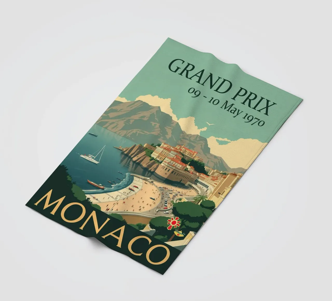 Monaco 1970th Classic fleece blanket by HicksShop